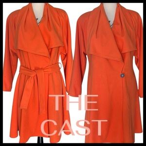 The Cast Orange Belted Wrap Coat (L)